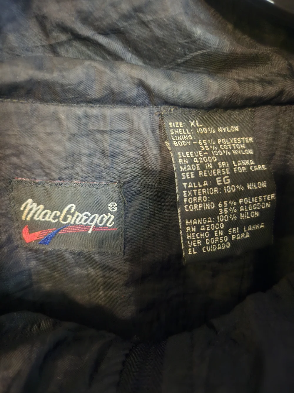 Vintage MacGregor Men's Lightweight Black Windbreaker Jacket